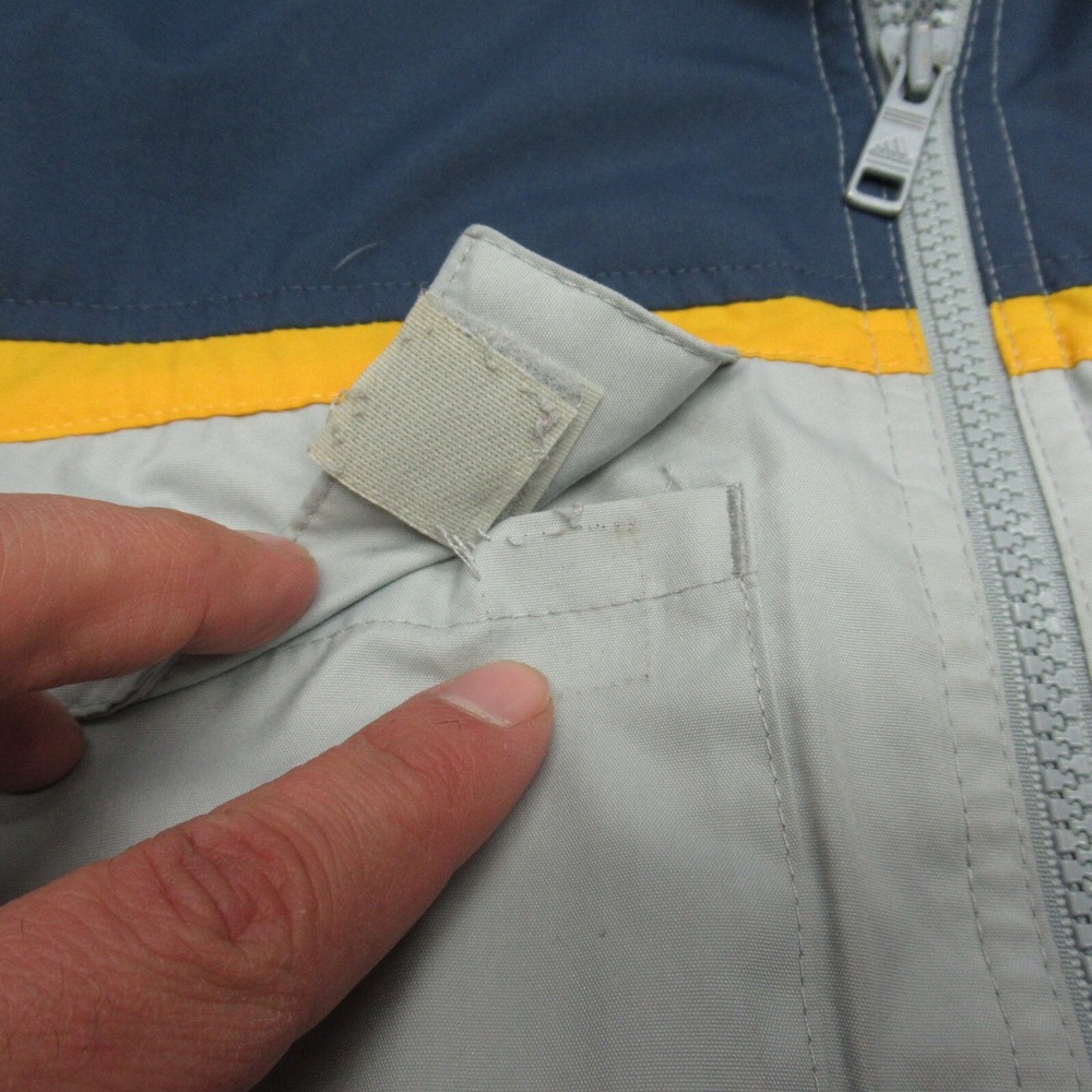 Adidas Jacket Windbreaker Mens Large Blue Cagoule Colorblock Full Zip VTG 90s - Picture 12 of 16